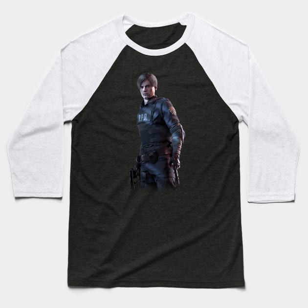 Resdent Evil 2 - leon v3 Baseball T-Shirt by OM Des